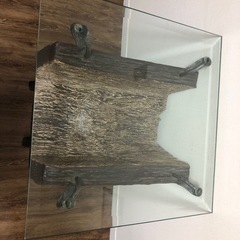 木製ガラステーブル　お譲りしますの画像
