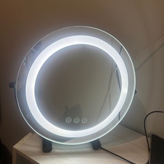 LEDライト付き ミラー 卓上鏡 化粧鏡 調光機能付き の画像