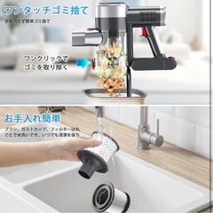 掃除機 コードレス120Kpa超強力吸引　軽量　LEDライト　65分稼働　自立式の画像