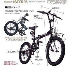 MYPALLAS折畳セミファットバイク 20インチ の画像