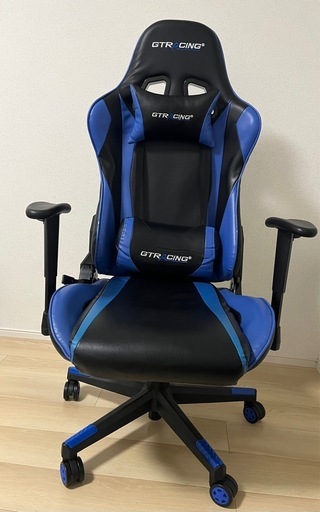格安】GTRACING ゲーミングチェア 青 使用感あり 2000円 (リック) 西 