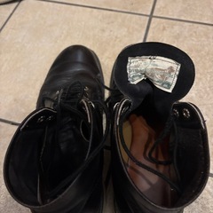 【希少】70s後半 ヴィンテージ Red Wing 茶芯 ブラック プレーントゥの画像