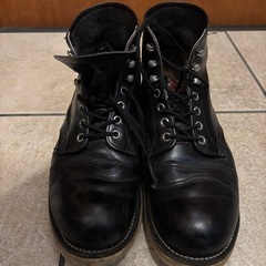 【希少】70s後半 ヴィンテージ Red Wing 茶芯 ブラック プレーントゥの画像