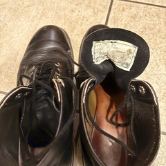 【希少】70s後半 ヴィンテージ Red Wing 茶芯 ブラック プレーントゥの画像