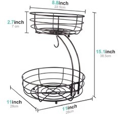 【超特価・2個セット】定価6,600円 ➔ 800円（87%OFF！）｜2段式フルーツバスケット｜バナナフック付｜JR川崎駅周辺の画像