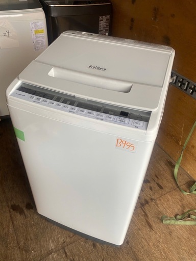 NO B955?福岡市内配送設置無料✨?日立 全自動洗濯機 ビートウォッシュ 洗濯容量7kg 本体幅53cm 洗剤セレクト 大流量ナイ