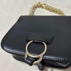 リング　ハンドバッグ　黒　美品の画像