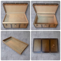 大型 ヴィンテージ アンティーク トランク 宝箱 収納 レトロ インテリアの画像