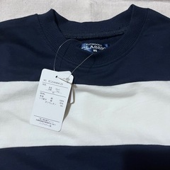 新品未使用 ボーダー トレーナー 95cm 綿100の画像