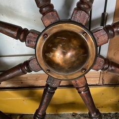 船操舵輪本物ヴィンテージ✨この手の商品はなかなか入りませんので早い者勝ちですの画像