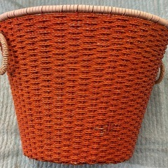 昭和レトロ カゴ バスケット 収納 レトロポップ オレンジの画像