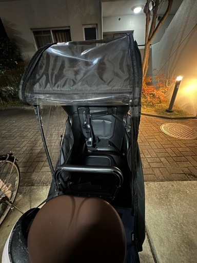 【取引決定】2023年購入 ヤマハ PAS With 電動アシスト自転車 ママチャリ 後ろ子供乗せ レインカバー付 引取限定