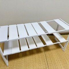 シンク下収納　伸縮ラックの画像