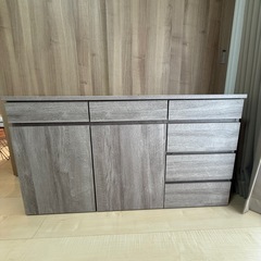 【美品】ISSEIKI チェスト サイドボード 幅120 グレー　グレージュの画像