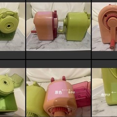 手動鉛筆削り　ピンク・グリーンの画像