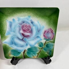 七宝焼き 飾り皿 角皿 正方形 幅18cm×奥行18cm×高さ1cm の画像