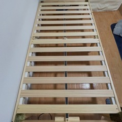 f●t■シングル 脚付きすのこベッドフレーム【W975×D200×H8〜34cm】の画像