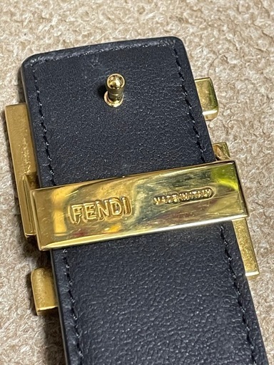 FENDI フェンディ ズッカ柄 FFロゴ バックル ベルト ブラウン