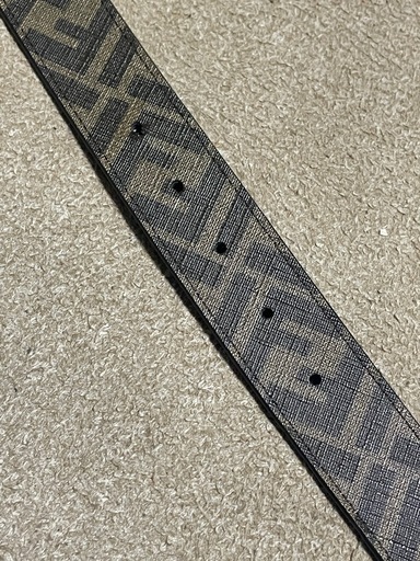 FENDI フェンディ ズッカ柄 FFロゴ バックル ベルト ブラウン