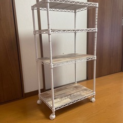4段オープンラック　キャスター付き　天板両面カラーの画像