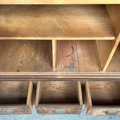 昭和レトロ  木製 ガラス キャビネット 収納棚 食器棚 アンティークの画像