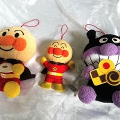 3個セット アンパンマン バイキング ぬいぐるみ ストラップ付きの画像