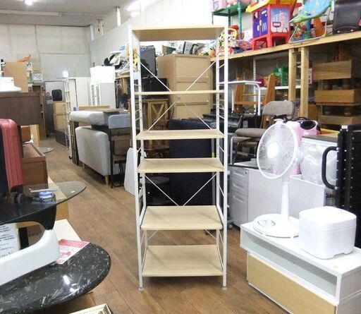 オープンシェルフ 幅60×奥45×高170 収納棚 キッチン収納 レンジ台 シェルフ 棚 6段 札幌市厚別区 厚別店