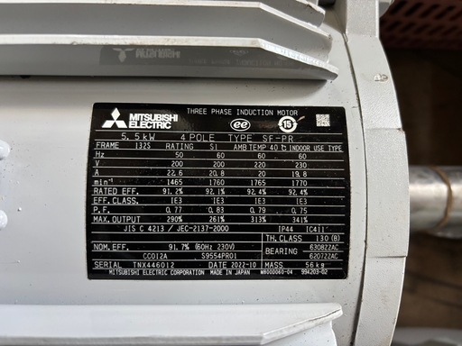新品❗️三菱電機　モーター　MOTOR 4 POLE　SF- PR 5.5 KW