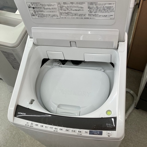 ⭐︎値下げ⭐︎坂2603-1180 HITACHI 洗濯乾燥機 BW-DV80E 8.0/4.5kg 2019年製 動作確認済み キズ汚れ有り