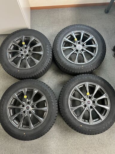 【T00020】 215/60R17　カローラクロス　AIRNOVA17インチホイール＆スタッドレスタイヤ4本セット（ダンロップ　ウィ