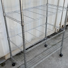D75◇美品 メタルラック◇5段◇キャスター付◇W90×D45×H178cm◇シェルフ◇収納◇棚の画像