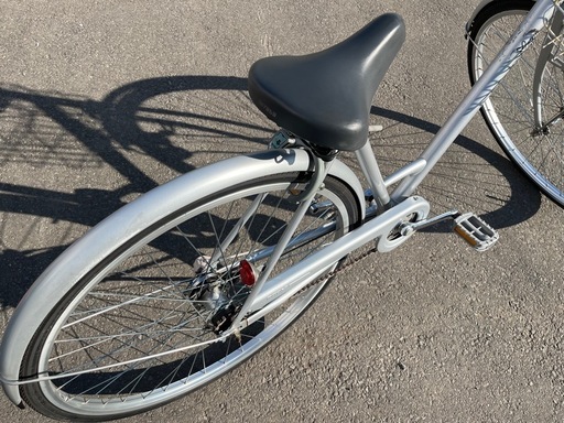 (DX) 通勤•通学に！Miyata ミヤタ自転車 Sign シティサイクル 27インチ 内装３段変速 シルバー系 中古品 ③