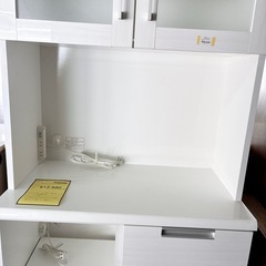 【ドリーム池田】◎ジモティ割7%◎NITORI/ニトリ「食器棚」上下分解可能　ホワイト【48202】の画像