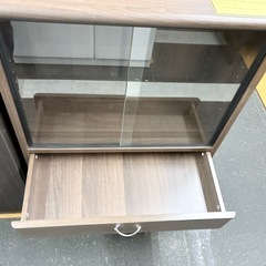 【ドリーム池田】◎ジモティ割7%◎スモールタイプ「食器棚」一人暮らし〜2人向け　ブラウン【48199】の画像