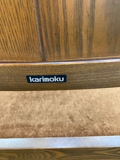 ☆値下げ☆今2603-1169  karimoku ダイニングテーブルセット 和室用 椅子4脚付き キズ汚れ有り ※バラ売り不可