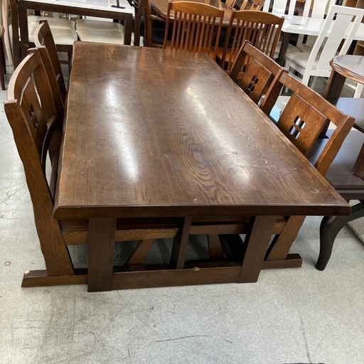☆値下げ☆今2603-1169  karimoku ダイニングテーブルセット 和室用 椅子4脚付き キズ汚れ有り ※バラ売り不可