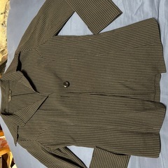ストライプ スーツセット オープンカラー　入学式　スリットスカート　上下セットの画像