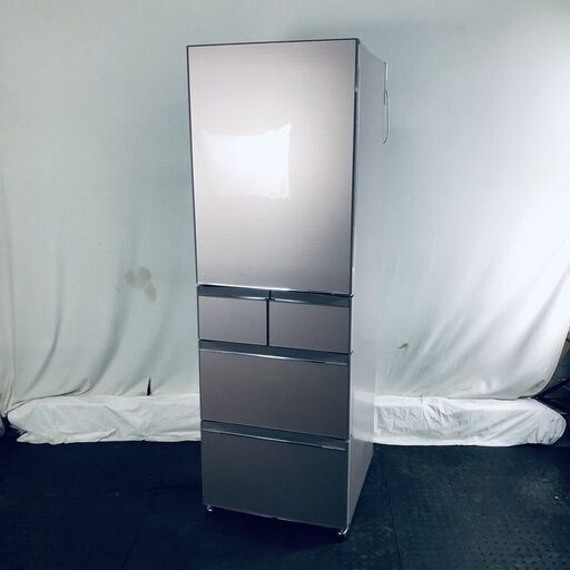 ID:rf00299 【自社配送エリア内限定】三菱 MITSUBISHI 冷蔵庫 ファミリー 中古 2017年製 5ドア 455L ク