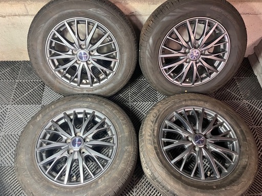 195/65R15 ENASAVE/Maxrun WEDS 15インチ 6J +43 PCD100×5H ノーマルタイヤ プリウス 86/BRZ カローラ インプレッサ レガシィ XV バリ溝