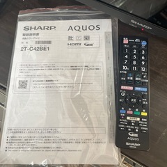 Y 液晶カラーテレビ　42型　SHARP シャープ　2022年製　2T-C42BE1 リモコン付　の画像