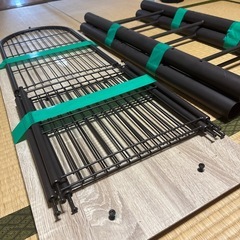 シンプルデザイン カウンターテーブル 折りたたみチェア 3点セットの画像