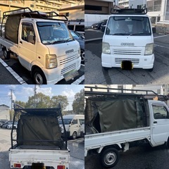 ハードカーゴ　5MT 幌車　キャンピングカー　キッチンカー　軽トラ　スズキ　キャリイ　車検残り5ヶ月　走行距離7万の画像