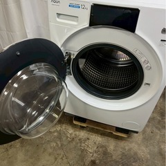 【12ヶ月保証】AQUAドラム式洗濯機 AQW-DX12M 2022年 洗濯12kg 乾燥6kgの画像