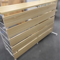 ラック付きデスク 幅120cm ナチュラル×ホワイト 収納棚付き 作業机 パソコンデスクの画像