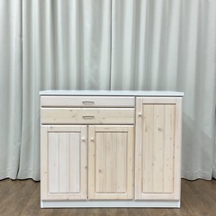 KC-15【新入荷　アウトレット品】ウブラン120 キッチンカウンター　パイン材　ナチュラルの画像