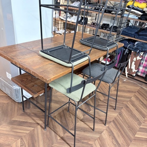 1287 木製ダイニングセット ※天板取り付け用ネジあり