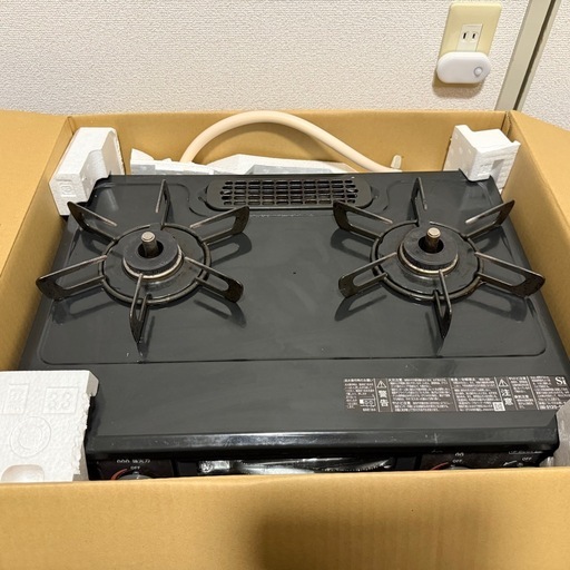 リンナイ ガステーブル ガスコンロ 都市ガス12A・13A用 幅約56cm 片面焼きグリル 左強火力 KG35NBKL/13A ブラッ