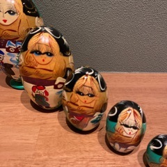 ロシア土産のマトリョーシカ　金髪の画像