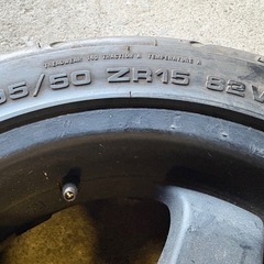 ドリ車に WORK 15×6.5J 4H100PCD+38 KENDA 195/50ZR15 2本 ドリケツドリフト スイフトロードスターなどにの画像