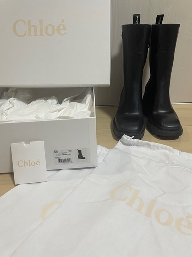 【美品】Chloé レインブーツ 黒 付属品完備